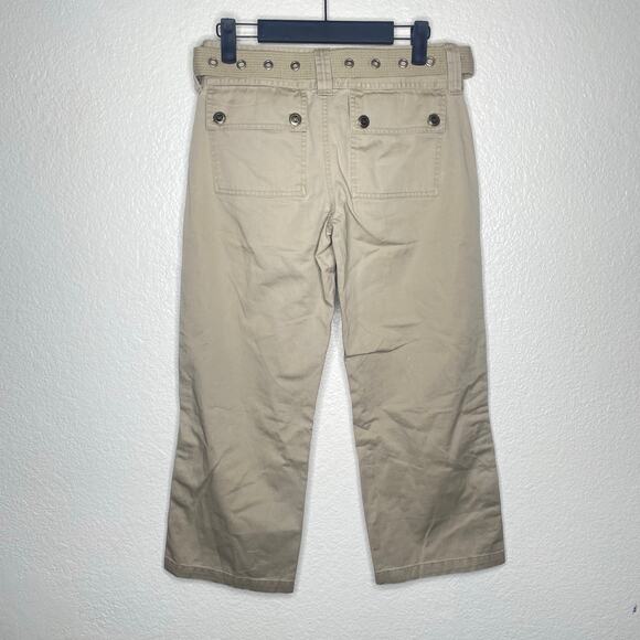 Mossimo Womens Pants Size 3 Khaki Capri Vintage Belted Y2K Casual Everyday Wear - Picture 2 of 13